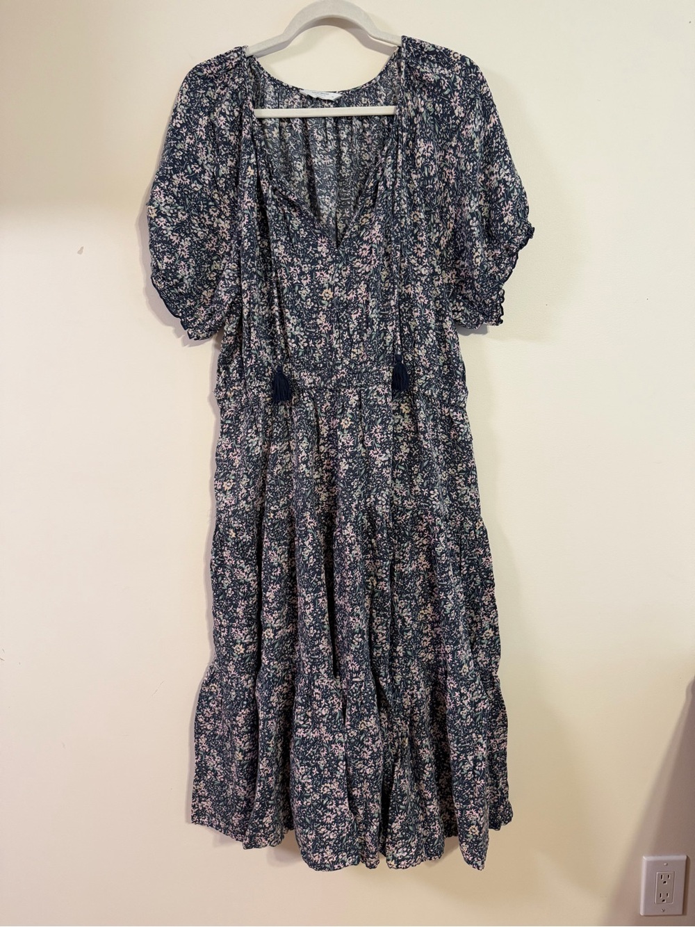 Lucky Brand Navy Dress with Pink Floral Print